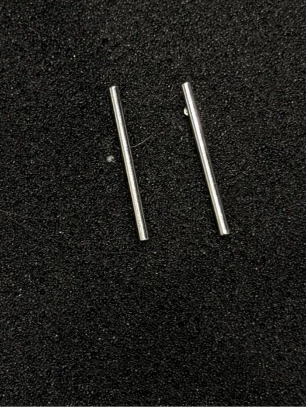 Silver Straight Bar Drop Earrings